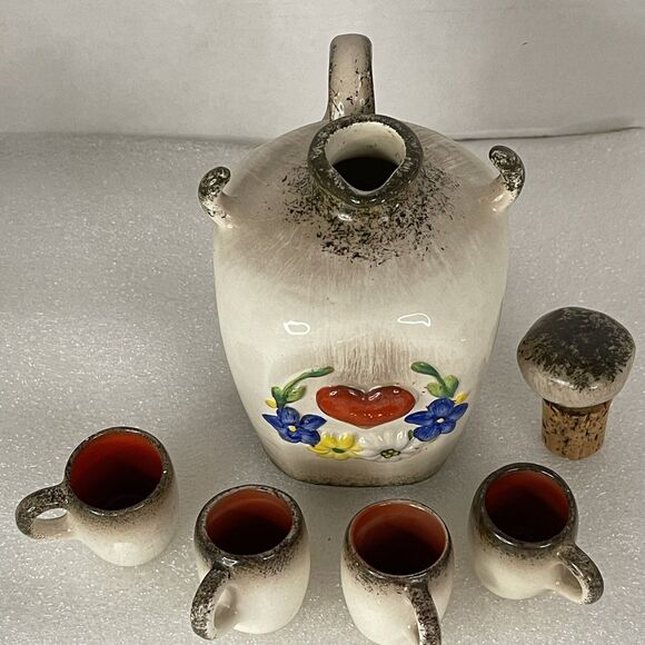 Goebel Decanter & (4) Shot Cups Antique Circa 1930’s Hallmarked RARE L@@K